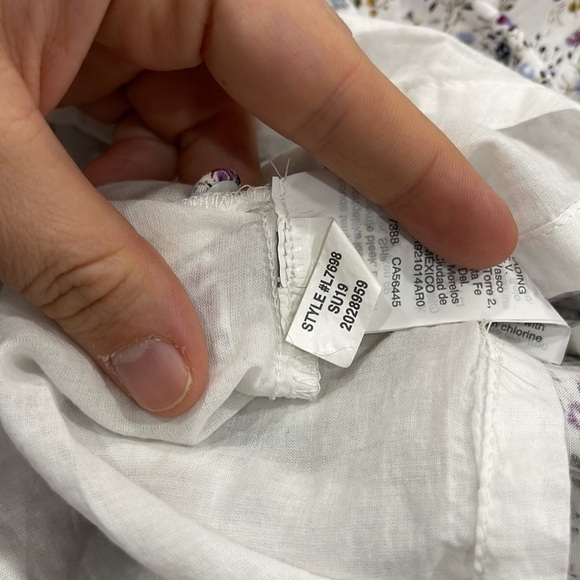 J. Crew Cotton Puff-Sleeve Peasant Mini Dress Micro Floral Soft Rayon 10 Petite - Picture 7 of 7